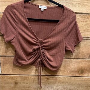 Earthbound Terracotta Ruched Crop Top